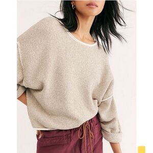 Free People Bardot Sweater in Sand Dollar